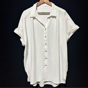 RESORT FELINA | Coastal Eyelet Gauze Tunic Boho Luxe XXL